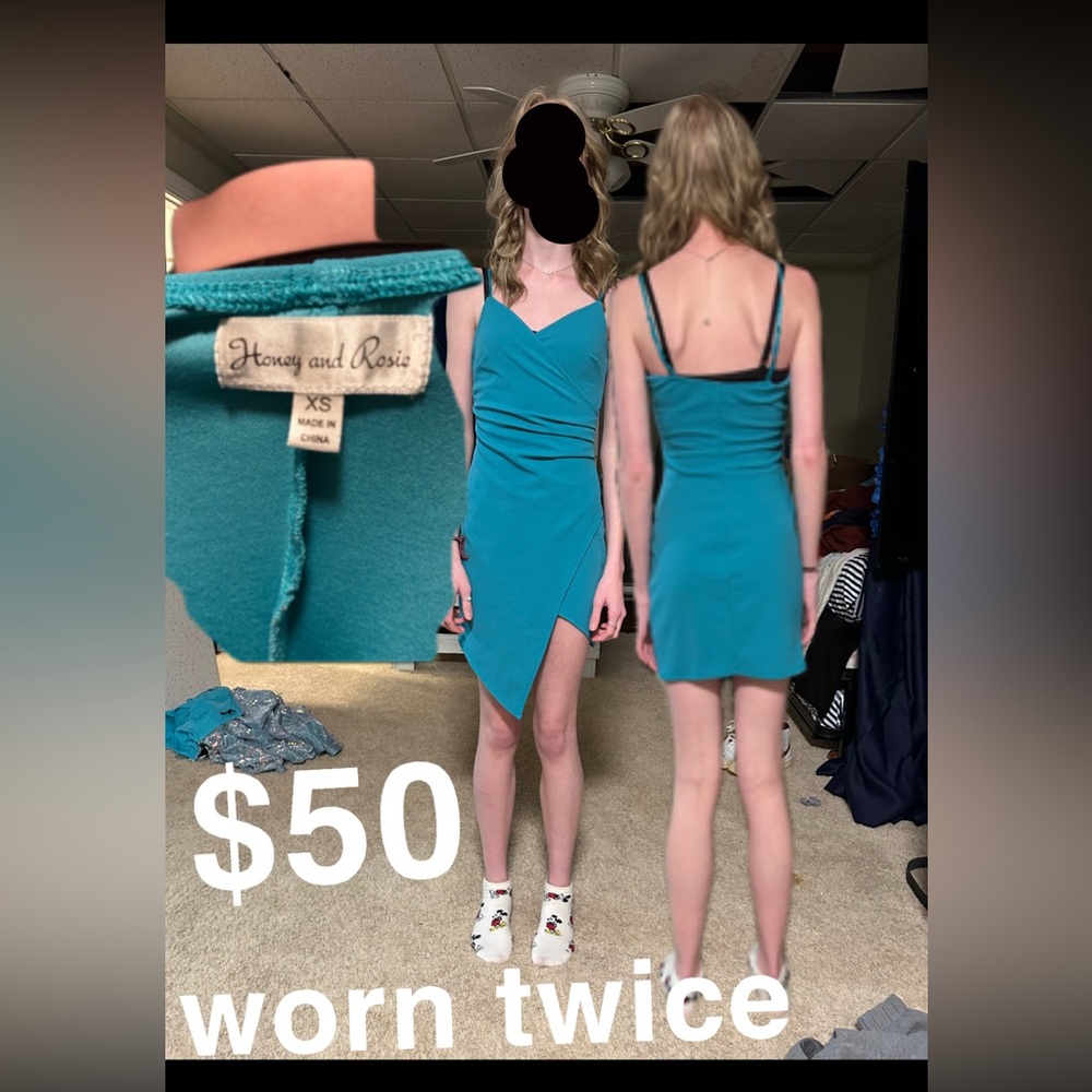 Teal mini dress!